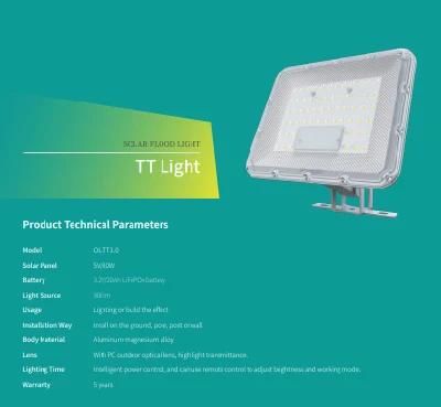 5 Years Warranty Solar Flood Light 100W, 200W, 300W Remote Control