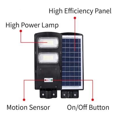 Amazon Hot All in One 120W Solar Street Light 30W 60W 90W Dusk to Dawn Sun Powered Outdoor Street Lights with Sensor