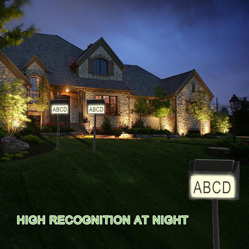 Door Plate LED Illuminated Waterproof Outside Plaque Address Sign Lamp Absl LED Solar House Numbers Light