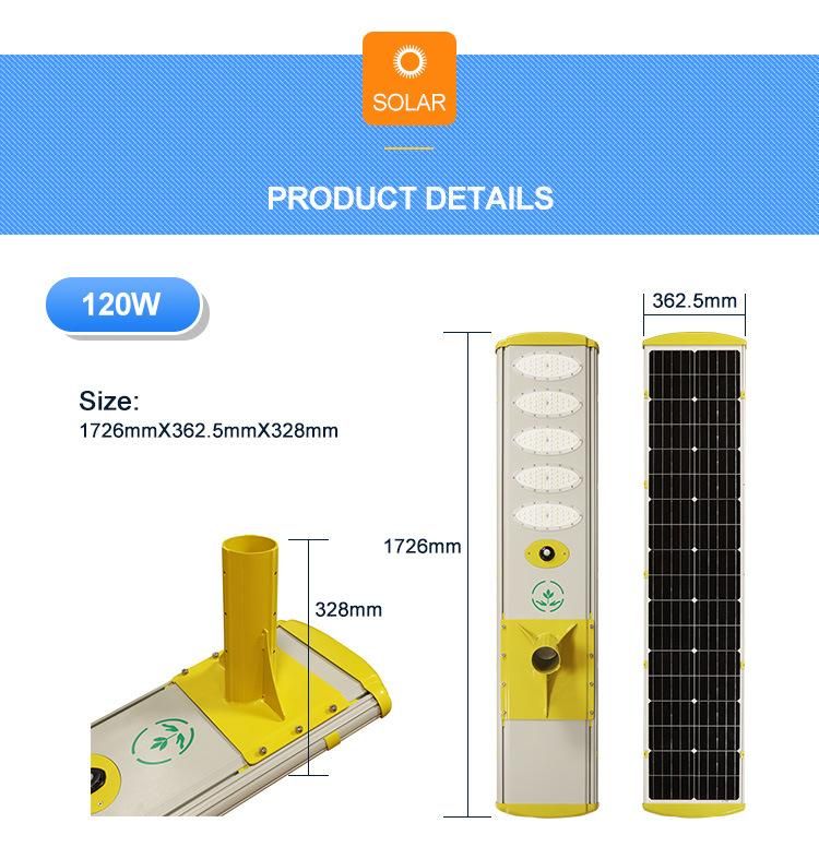 Light Control Working Mode 120W LED Outdoor Solar Street Light