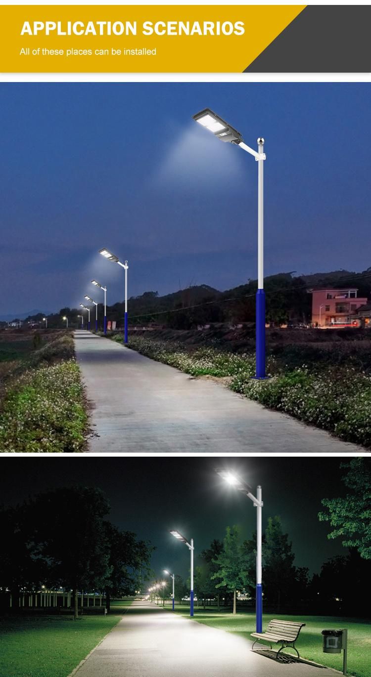 Newest Design Outdoor Lighting Waterproof IP65 90W 120W All in One Solar LED Street Lamp