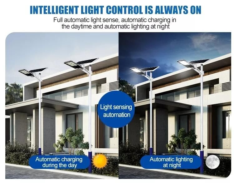 Separate 120 Watt Manufacturer Outdoor LED Power Panel Lamp 150W 300W Sensor Waterproof Solar Street Light