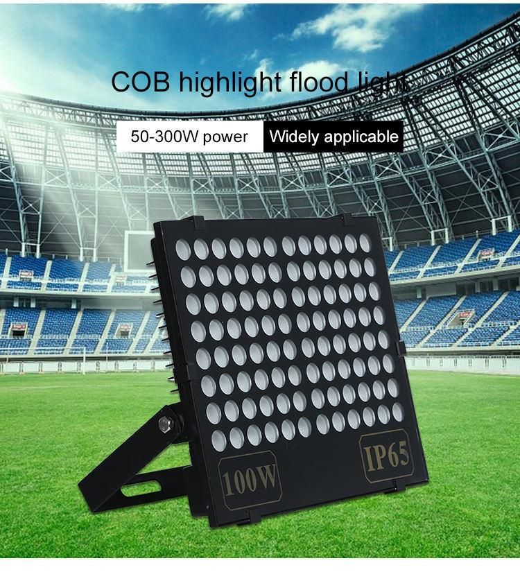 6 Kv 10kv 20kv Temperature Resistance HD Tempered Glass Outdoor 100W LED Flood LED Lights IP66 Waterproof Spotlight Solar Flood Light