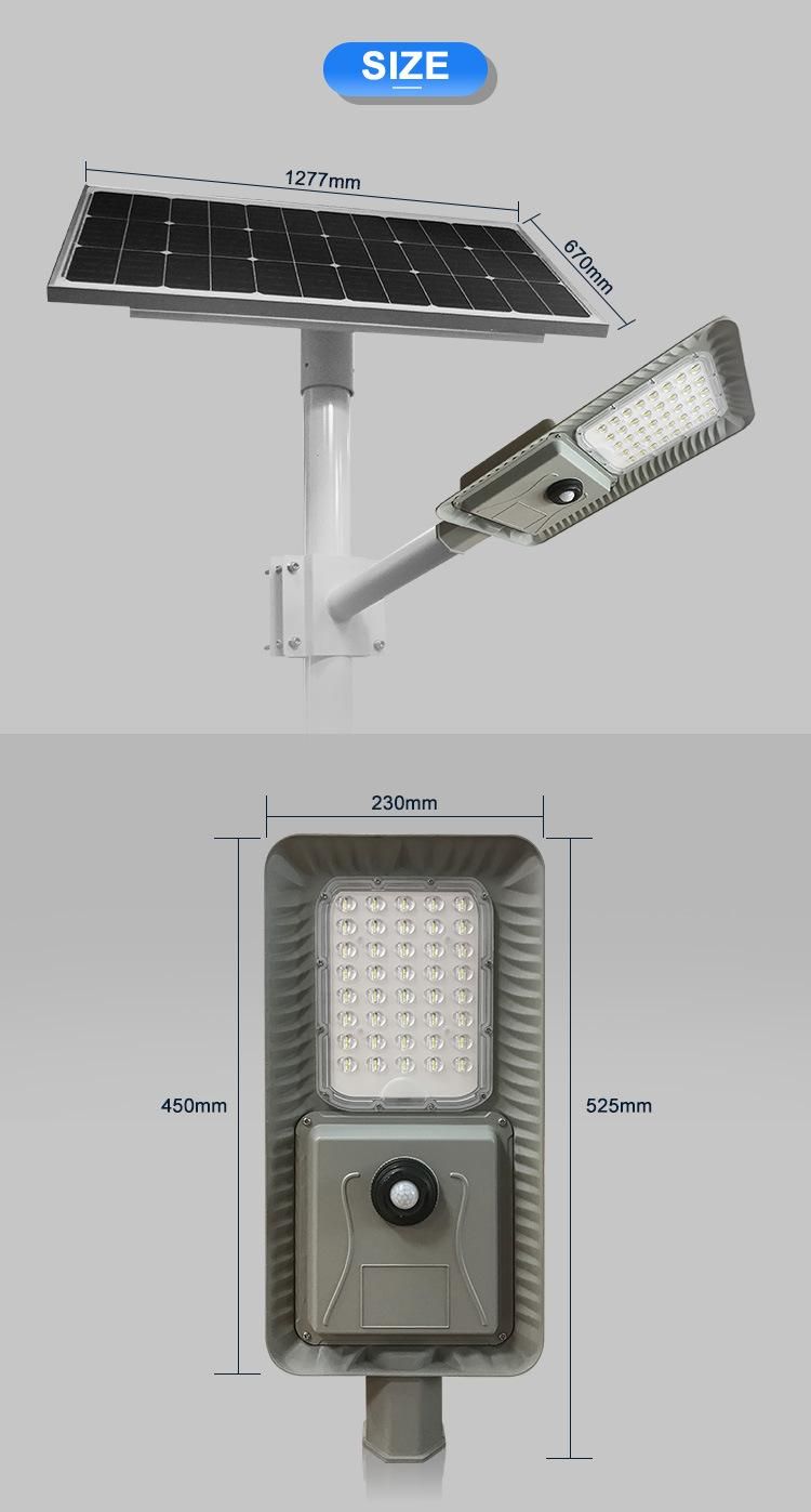 Newest Separate Type 150-160lm/W 3030 LED Chips Solar Street Light