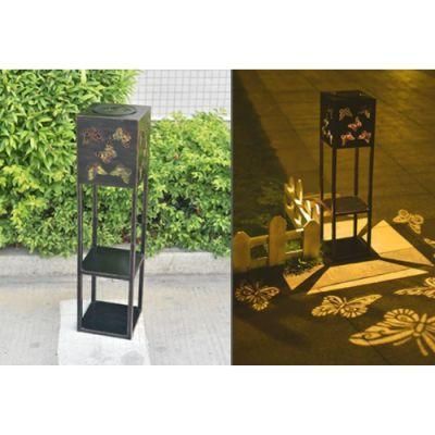 Waterproof Outdoor Light Solar Power Courtyard Atmosphere Light Metal Flowerpot Stand Wyz19670