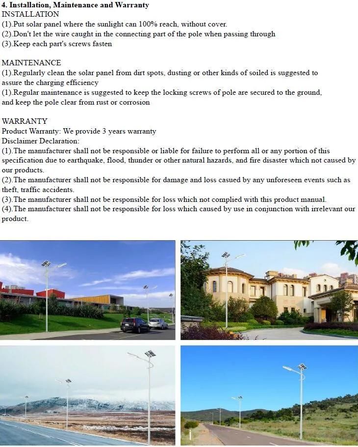 30W Smart APP Control Split Type Solar LED Road Lighting (SNB-30W)