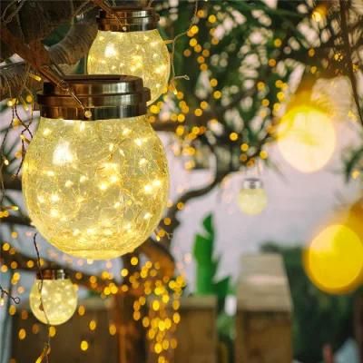 Garland Flower Pot Landscape Decoration Tree LED Solar Christmas Decor Lights