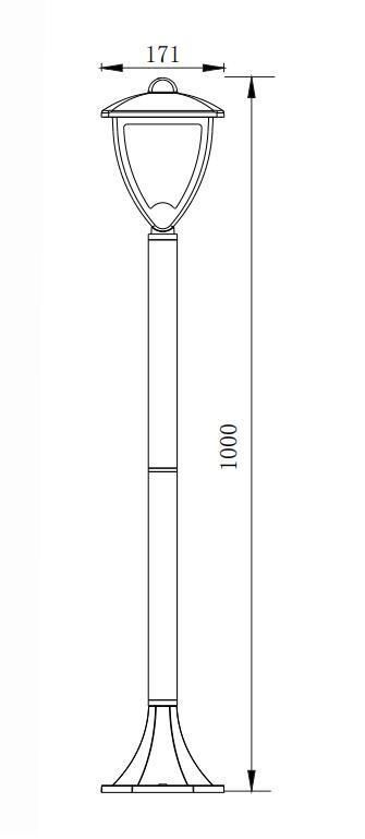 High Quality Aluminum Dia Casting Pathway Garden Post Lamp, E27, Max. 60W, Watproof Outdoor Lighting Post Light