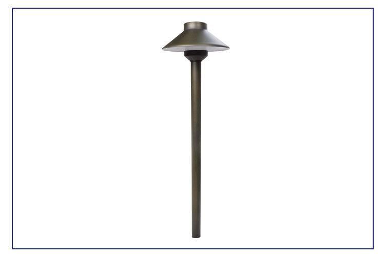 ETL Certified - Antique Brass Finish Integrated Path Light - Low Voltage - with Free Ground Stake - for Outdoor Landscape Lighting