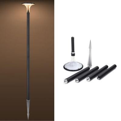 Outdoor Aluminum 4in1 UFO LED Garden Spike Lamp Solar Post Light for Yard Pathway Walkway