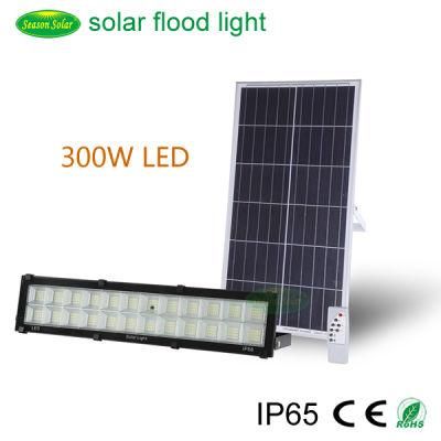 New Wall-Mounted Style LED Lighting 300W Outdoor Solar Flood Light with Solar Panel &amp; LiFePO4 Battery