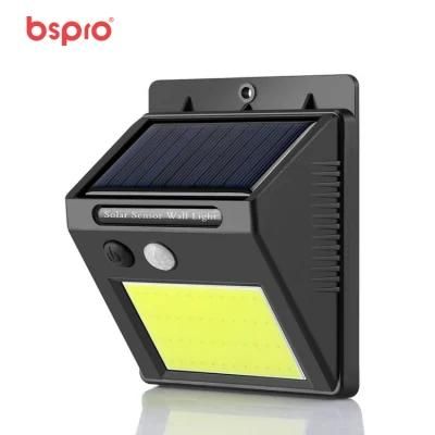 Bspro Motion Sensor Waterproof ABS COB Garden LED Solar Wall Light