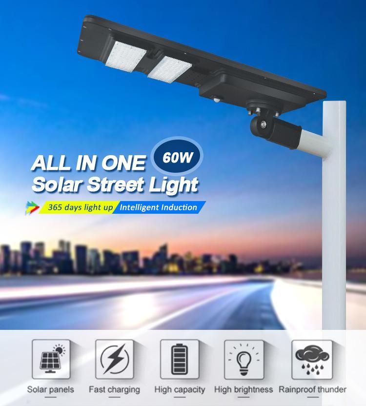 Cold White Color 60W 3030 LED Chips Solar Street Light