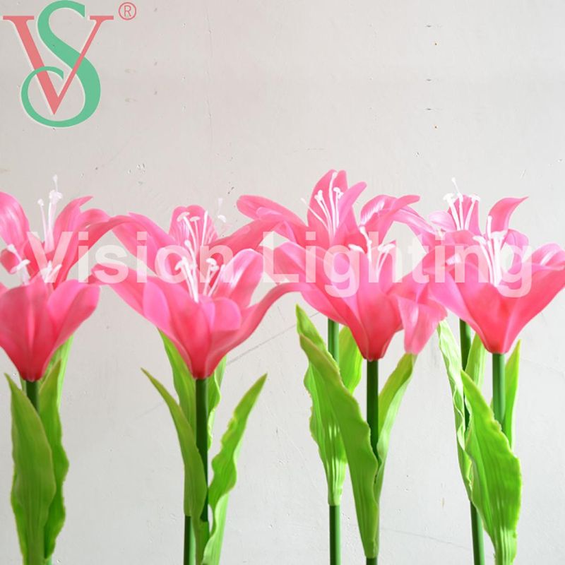 Garden Decoration IP44 High Brightness LED Christmas Lily Flower Light