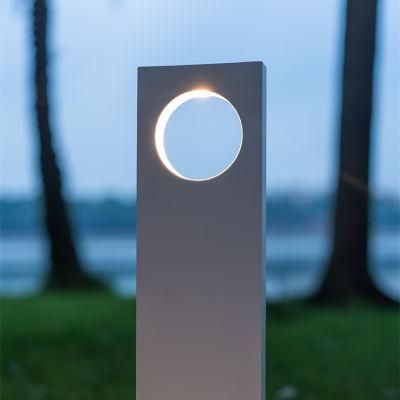 Sand White Aluminum Body 7W Modern Lawn Bollard Light LED