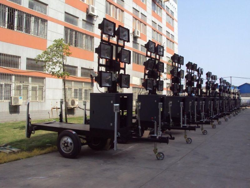 20kw 4*1000W Outdoor Generator Heavy-Duty Mobile Light Tower