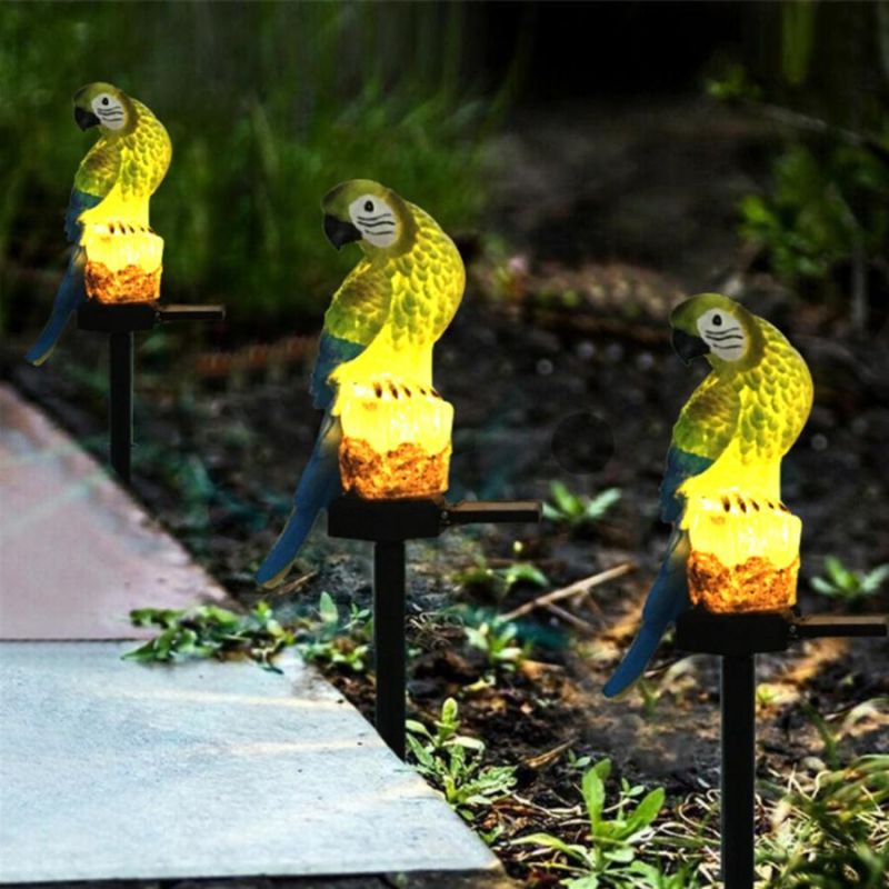 Solar Resin Parrot Lawn Light