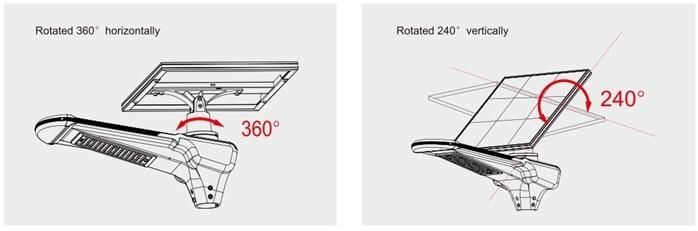 50W Outdoor Split Solar Panel Street Light with APP Control