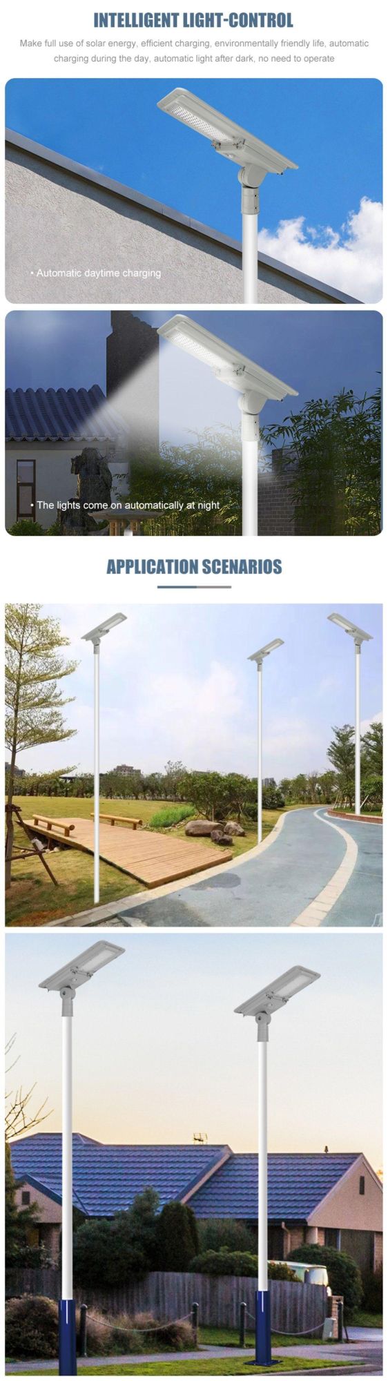 High Quality Solar Street Lamps with Pole for Government Project