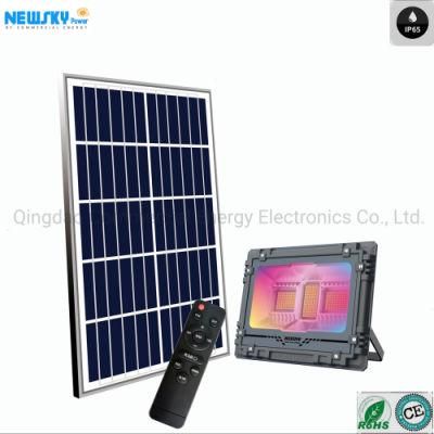 Mj LED Outdoor RGB Aluminum IP65 Waterproof 300W Solar Floodlight for Residential Garden