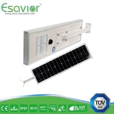 Esavior 3, 000+ Cycles Life LiFePO4 Batteries 50W Integrated LED Solar Street Lights Solar Lights