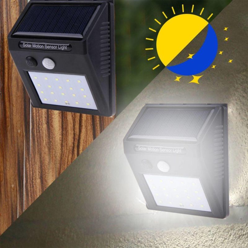 Simva Wireless Waterproof Motion Sensor Outdoor 20LED Security Night Light Solar Wall Lights, LED Motion Sensor Wall Light, Solar Power LED Light