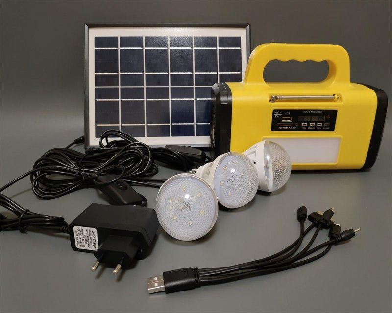 10W Home Lighting Solar Panel Solar Power System Energy Kit Solar System with LED Bulb with Radio Speaker