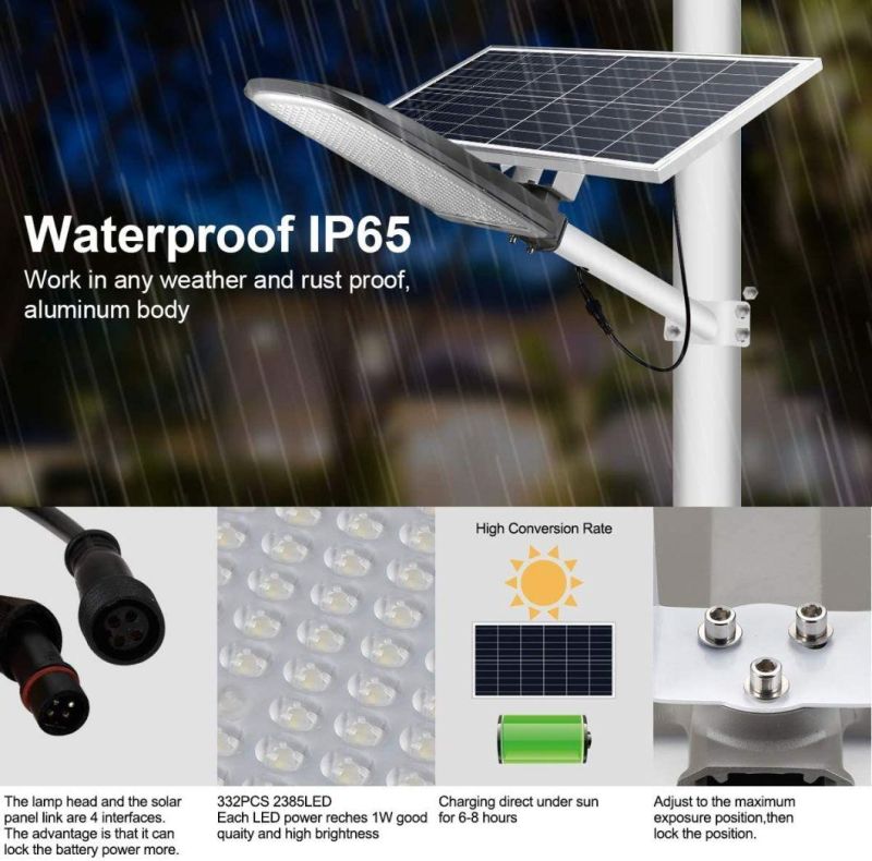 300W Solar Street Lights Outdoor Lamp, Dusk to Dawn Security LED Flood Light for Yard, Garden, Street,