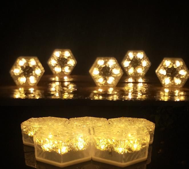 Brilliant-Dragon Outdoor Solar LED Lights Garden Crystal Glass Ice Brick Deck Ground Light