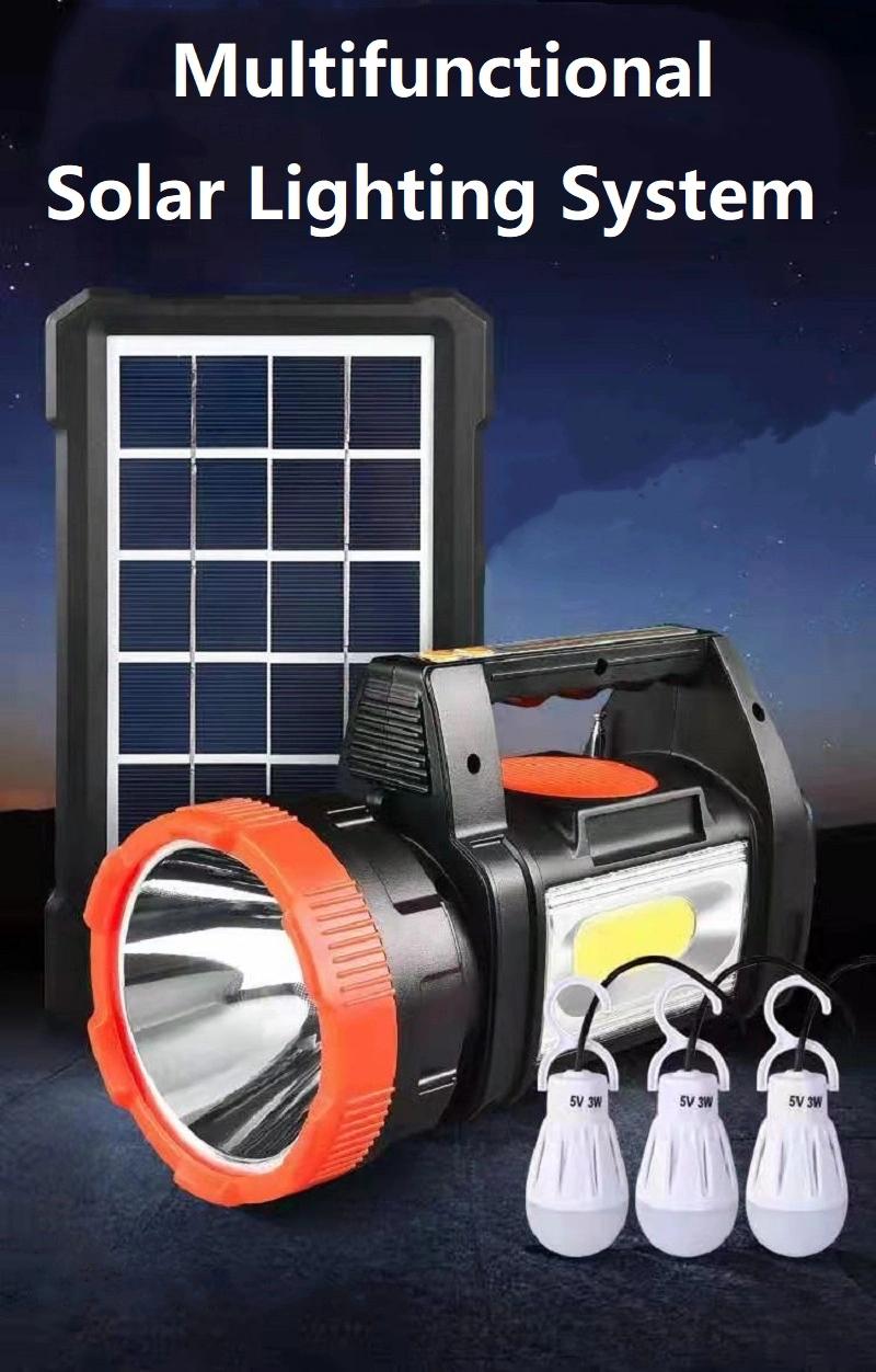 LED Bulbs FM Radio Speaker Solar Home Lighting System