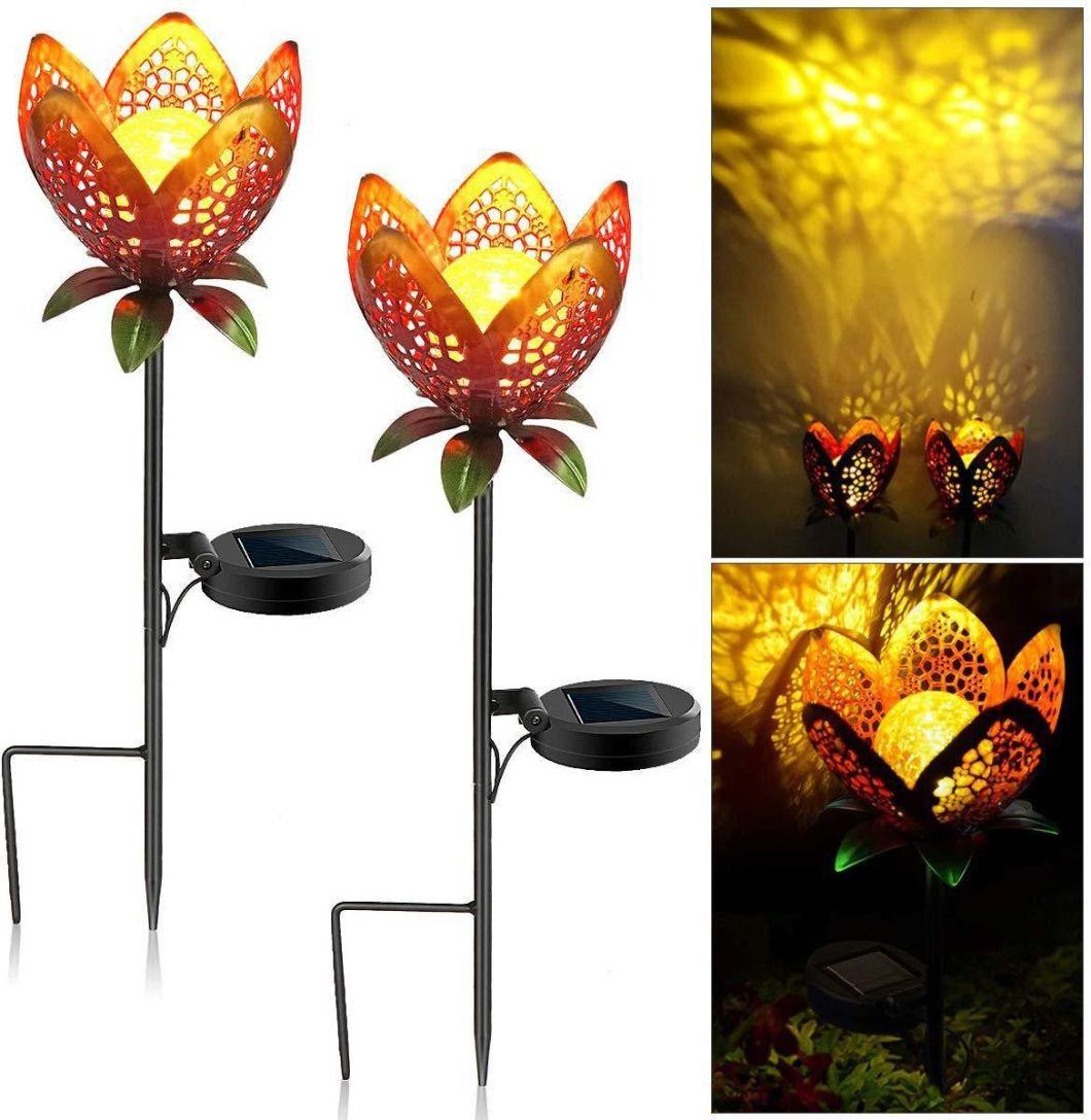 Iron Flower Garden Outdoor Landscape Lawn Lamp Garden Decoration Solar Flower Lawn Light Plug-in for Garden Landscape Wyz18467