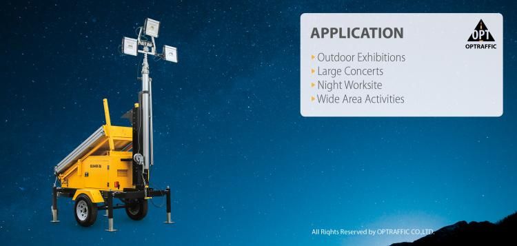 Cost Effective Silent Long Lasting Portable Solar Light Tower