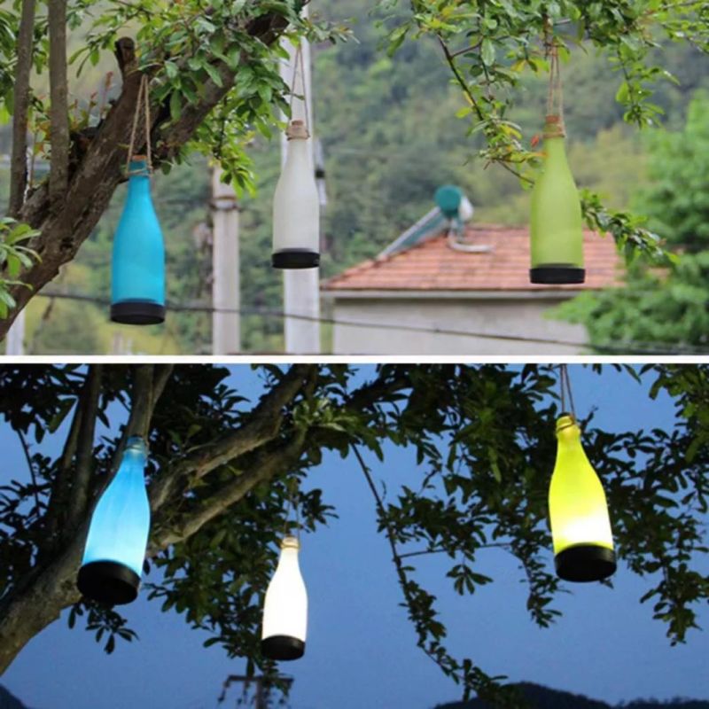 Solar Wine Bottle Design Plastic LED Bottle Lights Light Garden Hanging Lamp for Party Outdoor Garden Courtyard Patio Wyz10130