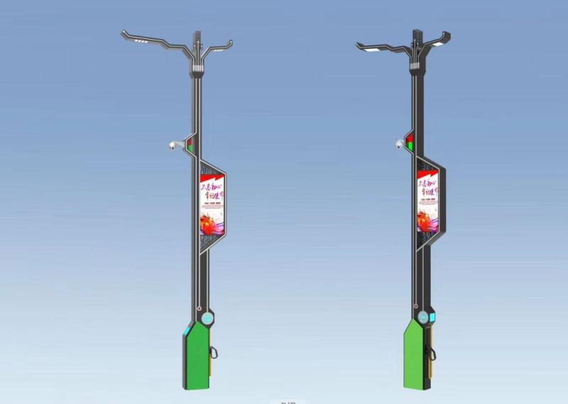 Smart City Pole with Smart Lighting with Panic Button