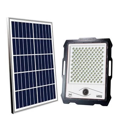 2021 Newest Outdoor High Lumens IP67 Waterproof Solar Flood Light 200W with CCTV Camera Radar Mode