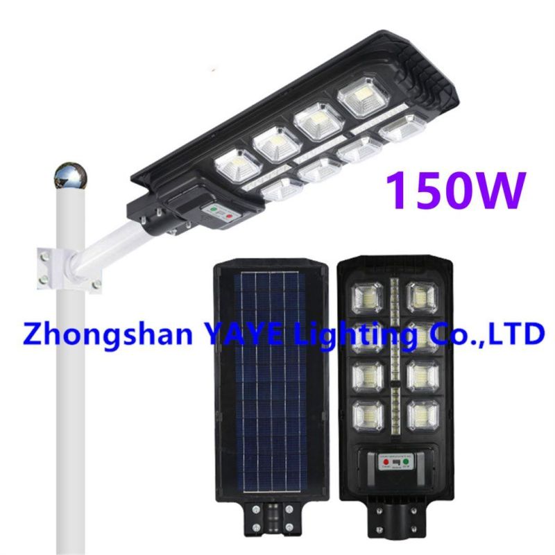 Yaye Hottest Sell Newest Design 50W/100W/150W/200W/300W/400W All in One Solar LED Street Garden Road Lamp with Remote Controller/Radar Sensor/ 1000PCS Stock