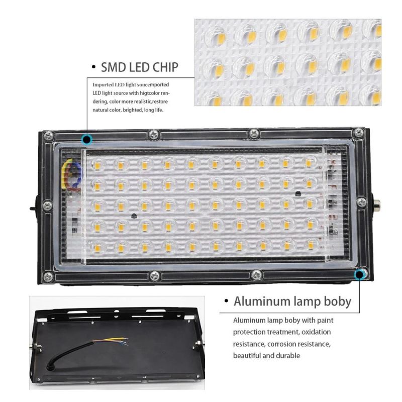 Simva 50W LED Flood Light AC 110V 220V 230V 240V Outdoor Floodlight Spotlight IP65 Waterproof LED Street Lamp Lighting