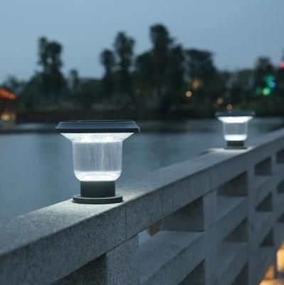 3000K 6000K Warm White LED Solar Gate Post Pillar Light Garden Lights