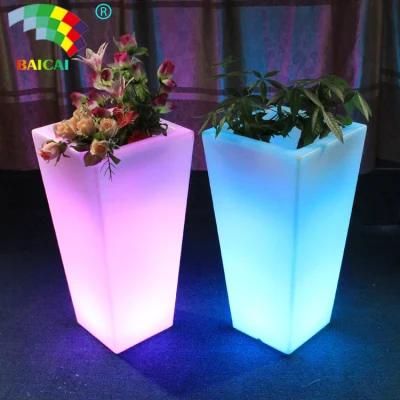 Garden Furniture Plastic Flower Pot LED Light Flower Pot LED Garden Plant Pot Solar