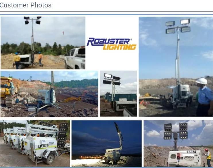 20kw 4*1000W Diesel Generator Mobile Light Tower for Outdoor Construction