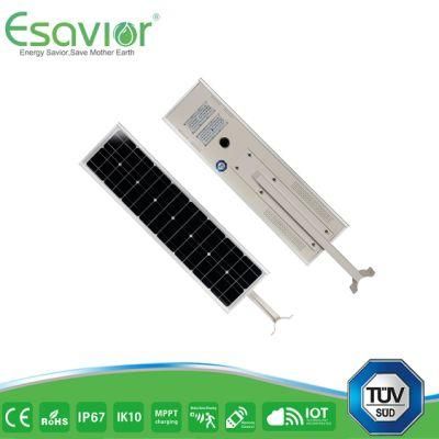 Esavior 5, 000lm Max Lamp Lumen High Brightness 50W Integrated LED Solar Street Lights Solar Lights