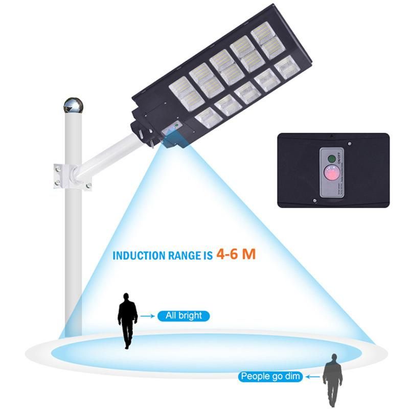 Solar Power Street Light ABS Materaisl Waterproof Outdoor High Brightness 500W LED Solar Street Light All in One Price