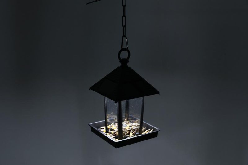 Outdoor Plastic Hanging Bird Feeder with Solar Light