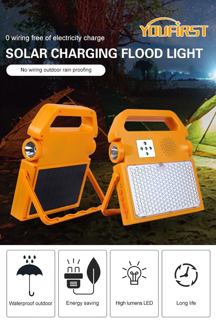 Camping Music 100W Home Emergency LED Solar Flood Lights