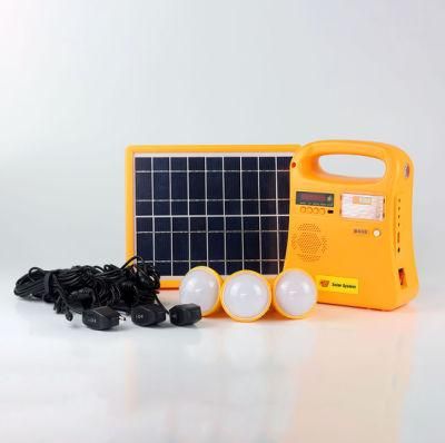 2020 New Coming ISO Certificated Manufacturer Solar Power Kit Home Solar System with FM Radio/USB/Mobile Phone Charger for Chare Phone