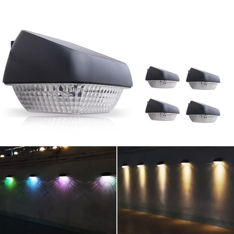 RGB Gradient Solar Outdoor Garden Decoration Fence Step Lights Wall Lights