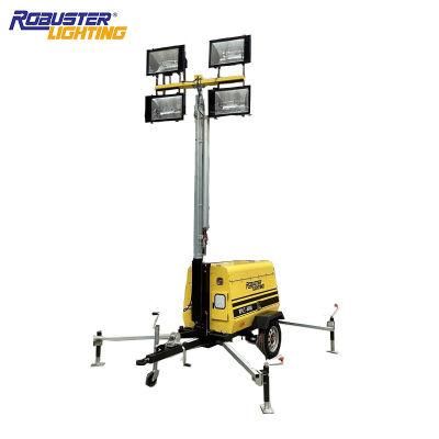 9m Mast Outdoor Emergency Light Tower Mobile Kubota Generator Lighting Tower