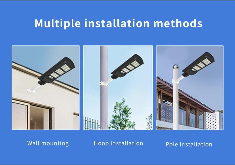 ABS All in One Solar Street Light 6500K Cool White Light&Radar PIR Sensor+Remote Controller