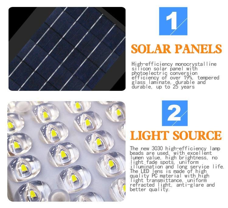 40W 18V Poly Solar Panel Integrated 60W LED Street Light