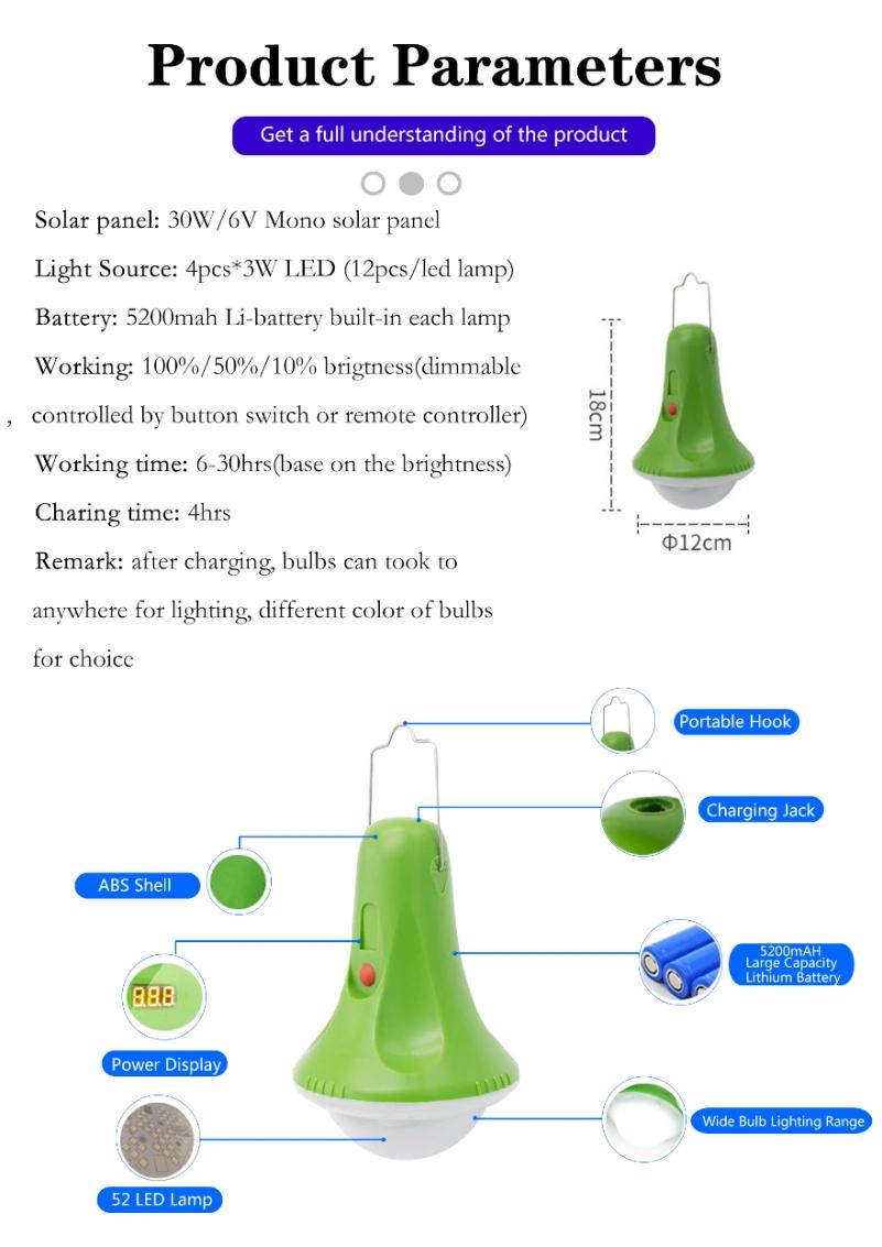 Solar System 20W Home Solar Power System with 4PCS Solar Light Solar Power Station